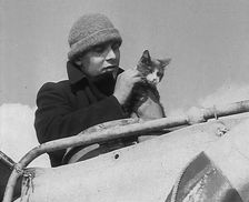 A Sailor With a Cat, 1943. Creator: British Pathe Ltd