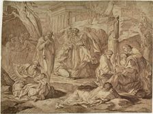 A Saint Clothing the Poor Among the Ruins of an Earthquake, n.d. Creator: Edme Bouchardon