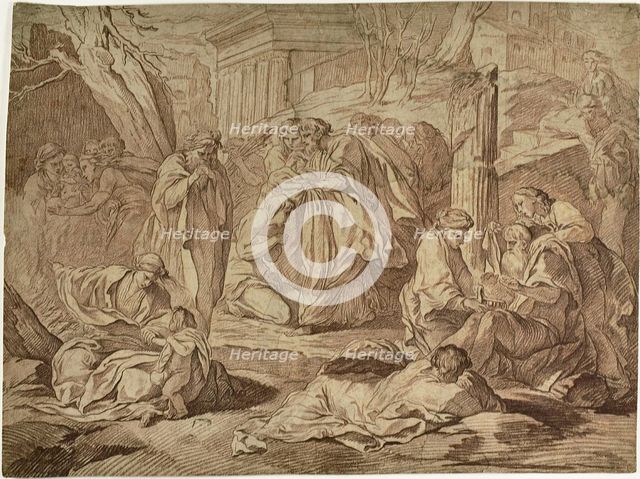 A Saint Clothing the Poor Among the Ruins of an Earthquake, n.d. Creator: Edme Bouchardon.