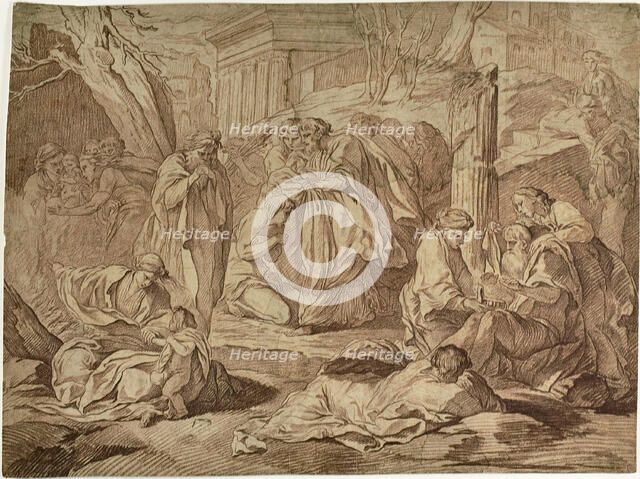 A Saint Clothing the Poor Among the Ruins of an Earthquake, n.d. Creator: Edme Bouchardon.