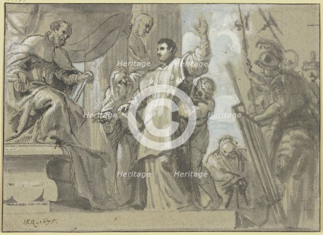 A saint defends himself before the Roman Senate, 1675. Creator: Erasmus Quellinus.