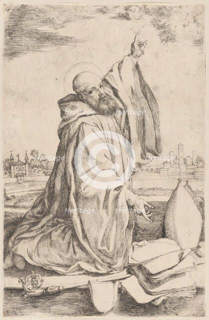 A sainted bishop of the Benedictine order..., 1620-30. Creator: Giuseppe Caletti.