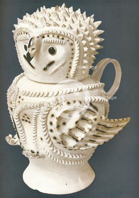 A Salt-Glaze Owl used as a jug, the head for a cup, c1730-c1755, (1913). Artist: Unknown