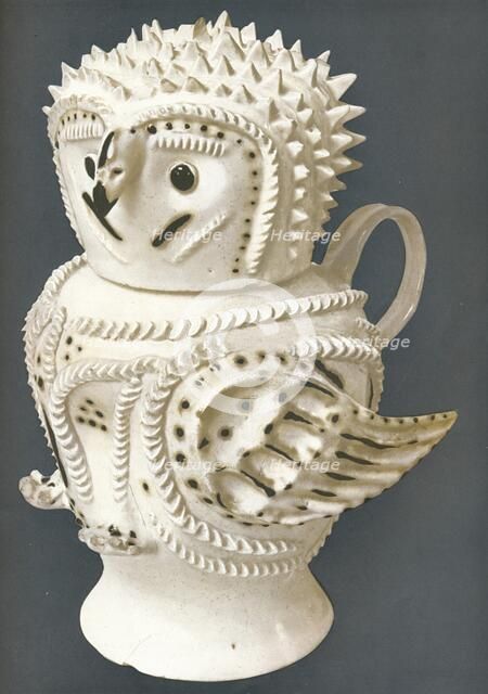 A Salt-Glaze Owl used as a jug, the head for a cup, c1730-c1755, (1913). Artist: Unknown