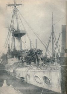 A Salvage Triumph. The cruiser Gladiator, supported by salvage tugs 1908, (1936)