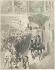 A Sale at Tattersall's, 1872. Creator: Adolphe François Pannemaker