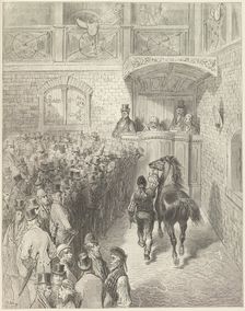 A Sale at Tattersall's, 1872. Creator: Adolphe François Pannemaker