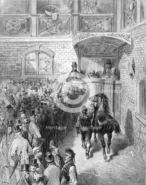 'A Sale at Tattersall's', 1872.  Creator: Gustave Doré.
