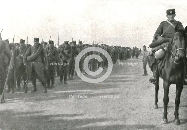 'A Salonique; Tandis que la plus grande partie de l'armee serbe, equisee par sa..., 1916 (1924) Creator: Unknown.