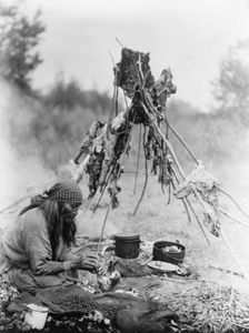 A Sarsi kitchen, c1927. Creator: Edward Sheriff Curtis
