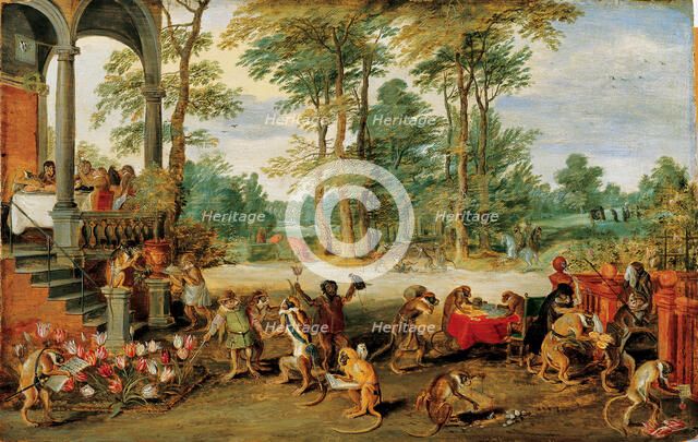A Satire of Tulip Mania, c. 1640. Creator: Brueghel, Jan, the Younger (1601-1678).