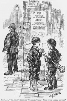 A satirical look at the chances of the average police constable's ability to catch a cold, 1886. Creator: Unknown