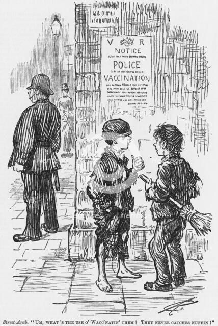 A satirical look at the chances of the average police constable's ability to catch a cold, 1886. Artist: Unknown