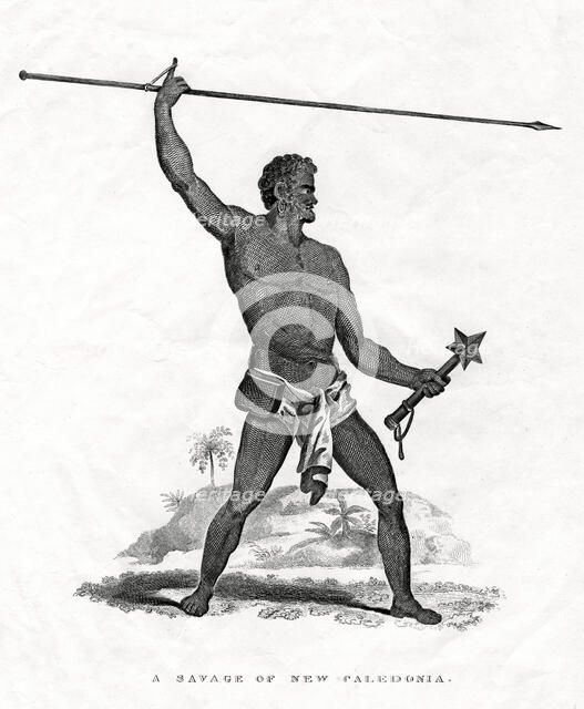 'A Savage of New Caledonia', southwest Pacific, 19th century. Artist: Unknown