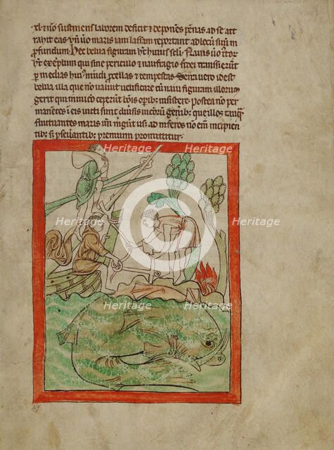 A Sea Creature; Northumberland Bestiary, about 1250-1260. Creator: Unknown.