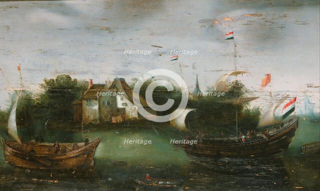 A Sea-going Vessel Sailing into an Inland Waterway, c.1614-c.1630. Creator: Anon.