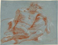 A Seated Male Nude, 1752/1753. Creator: Giovanni Battista Tiepolo