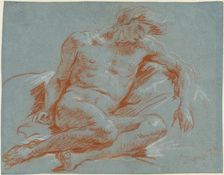 A Seated Male Nude, 1752/1753. Creator: Giovanni Battista Tiepolo