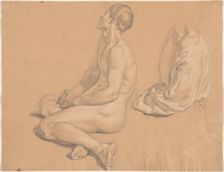 A Seated Man Nude and then Clothed, 1820s. Creator: Gustav Heinrich Nacke