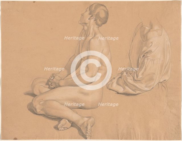A Seated Man Nude and then Clothed, 1820s. Creator: Gustav Heinrich Nacke.