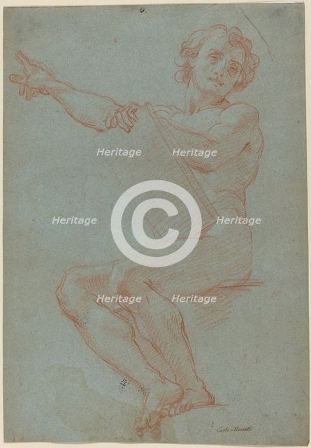 A Seated Man Holding a Tablet. Creator: Carlo Maratti.