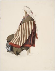 A seated peasant woman from Joutseno. Creator: Robert Wilhelm Ekman
