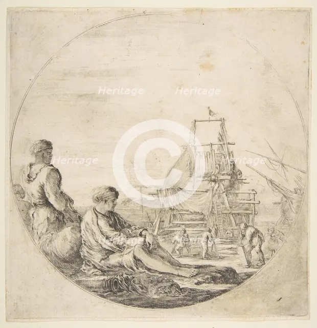A Seated White Sailor; A Standing Black Sailor, ca. 1660. Creator: Stefano della Bella.