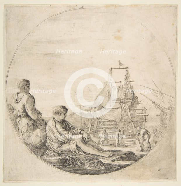 A Seated White Sailor; A Standing Black Sailor, ca. 1660. Creator: Stefano della Bella.