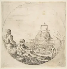 A Seated White Sailor; A Standing Black Sailor, ca. 1660. Creator: Stefano della Bella