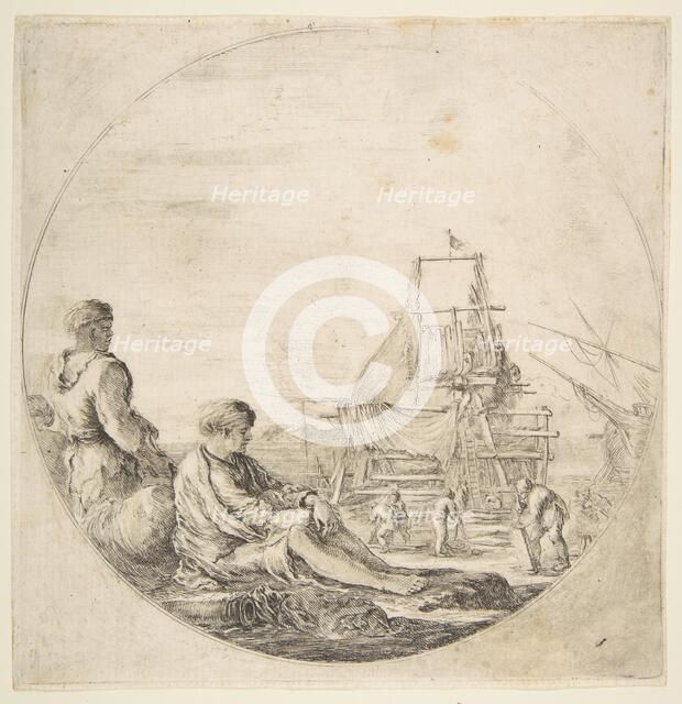 A Seated White Sailor; A Standing Black Sailor, ca. 1660. Creator: Stefano della Bella.