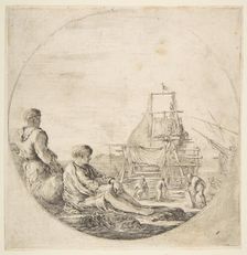 A Seated White Sailor; A Standing Black Sailor, ca. 1660. Creator: Stefano della Bella