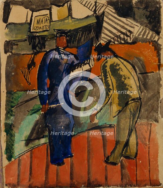 A Seaman and a Chinese, 1910-1912. Creator: Tatlin, Vladimir Evgraphovich (1885-1953).
