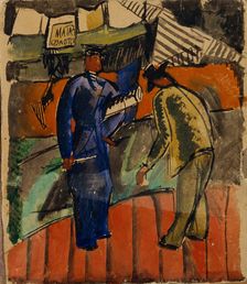 A Seaman and a Chinese, 1910-1912. Creator: Tatlin, Vladimir Evgraphovich (1885-1953)