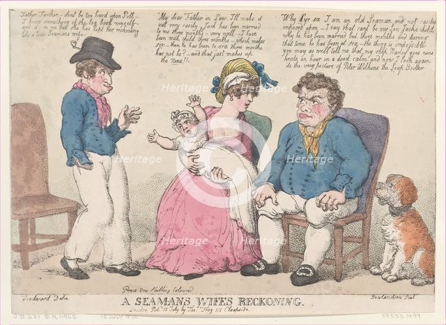 A Seaman's Wife's Reckoning, July 15, 1812., July 15, 1812. Creator: Thomas Rowlandson.