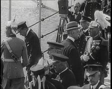 A Seaplane (flying boat) Landing in Spain as King Alfonso XIII of Spain Watches, 1926. Creator: British Pathe Ltd