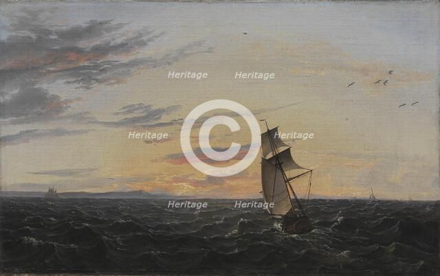 A Seascape. The coast of the Island of Rügen in Evening Light, 1818. Creator: Johan Christian Dahl.