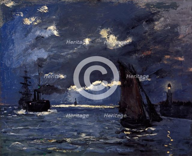 A Seascape. Shipping by Moonlight, c1864. Creator: Monet, Claude (1840-1926).