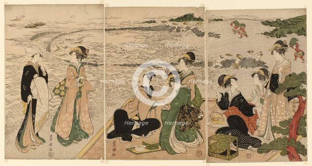 A seaside outing, c. 1801/04. Creator: Utagawa Toyokuni I.