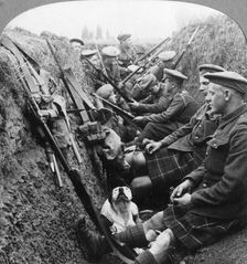 A section of Seaforth Highlanders snatching a moments respite, World War I, c1914-c1918. Artist: Realistic Travels Publishers