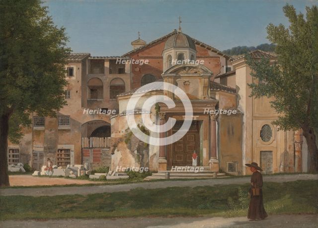A Section of the Via Sacra, Rome (The Church of Saints Cosmas and Damian), ca. 1814-15. Creator: CW Eckersberg.