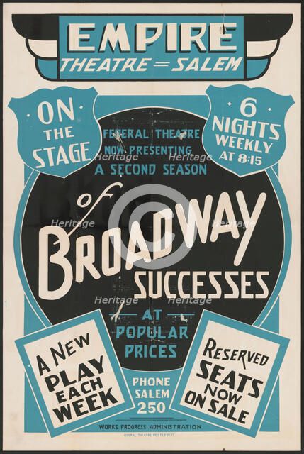 A Second Season of Broadway Sucesses, Salem, MA, [193-]. Creator: Unknown.