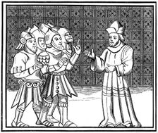 A secret meeting of the Jews at the Rabbi's House, 14th century (1849)
