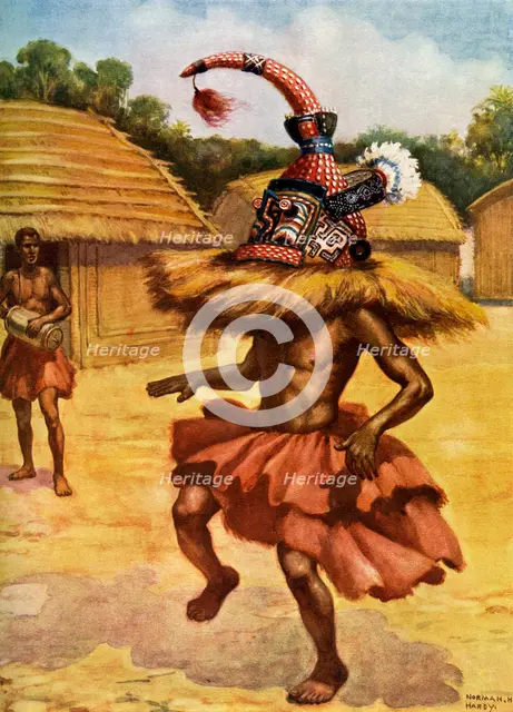 A secret society, Musumba, Lower Congo. Artist: Unknown