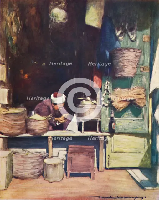 'A Seed Stall, Delhi', 1903. Artist: Mortimer L Menpes.