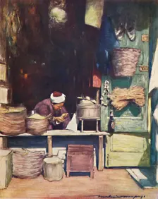 A Seed Stall, Delhi 1903. Artist: Mortimer L Menpes