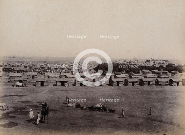 A segregation camp, Karachi: aerial view, 1897. Creator: Unknown.