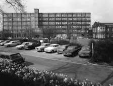 A selection of 1960s cars in a car park, York, North Yorkshire, May 1969. Creator: Michael Walters