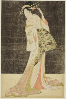 A Selection of Beauty from the Pleasure Quarters (Seiro bijin awase): Courtesans Hired..., c. 1794. Creator: Hosoda Eishi