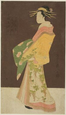 A Selection of Beauty from the Pleasure Quarters (Seiro bisen awase): Hanamurasaki..., c. 1795. Creator: Hosoda Eishi
