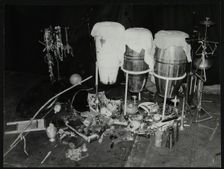 A selection of Brazilian percussionist Guilherme Franco's instruments, Middlesbrough, 1978. Creator: Denis Williams